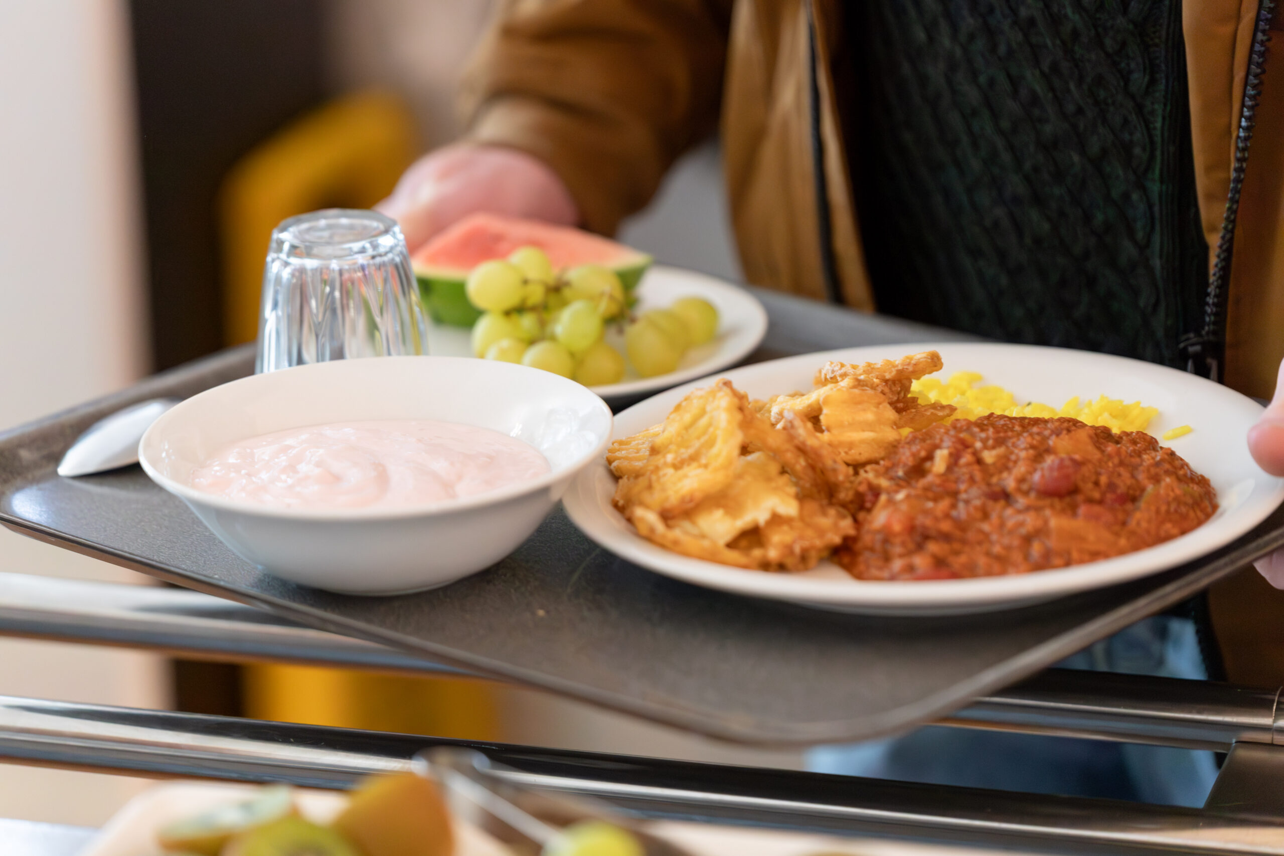 a tray of food
