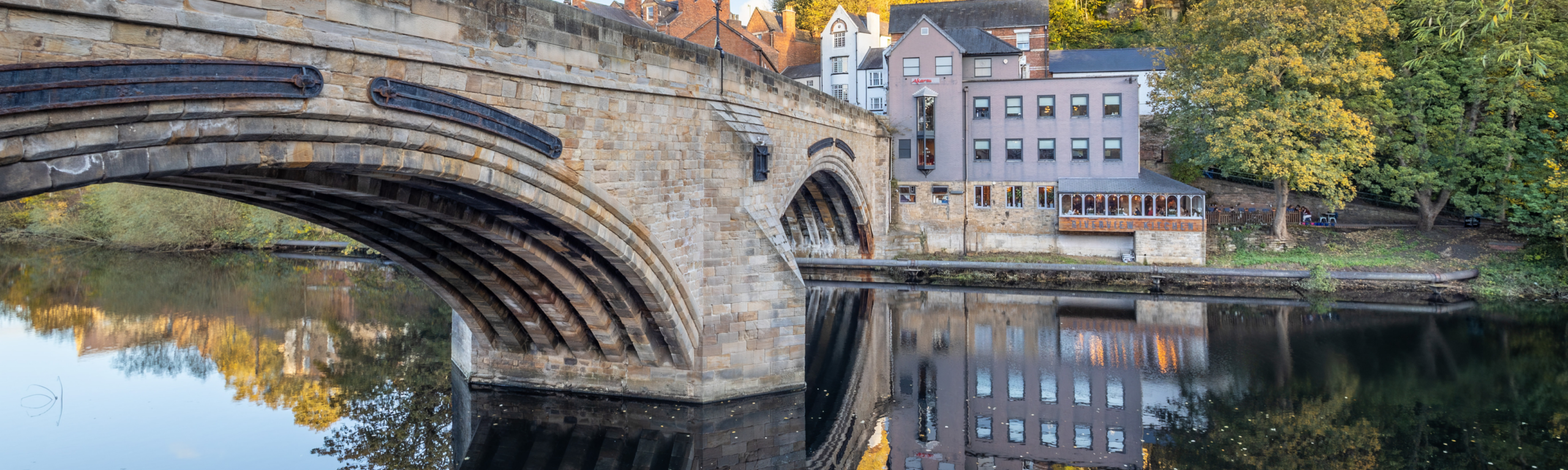 Photo looking across the River Wear at Framwellgate Bridge, Durham